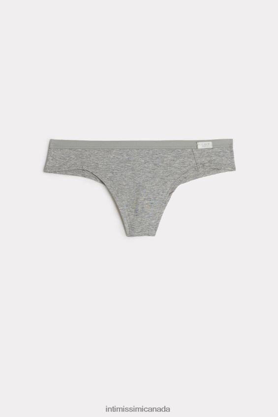 Underwear CA Intimissimi Women Natural Cotton Brazilian Panties 031-Light Grey Melange DD6R6T1192