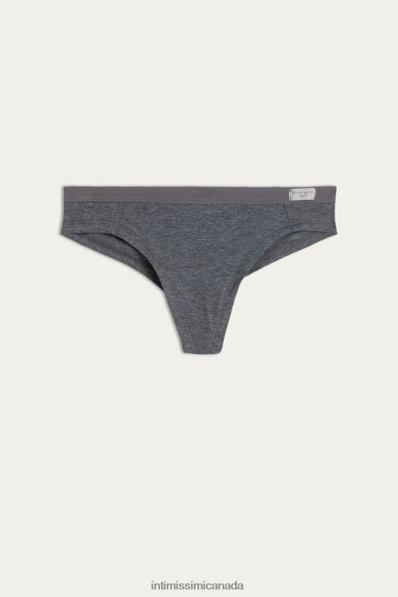 Underwear CA Intimissimi Women Natural Cotton Brazilian Panties 616I-Cloud Grey Blend DD6R6T1124