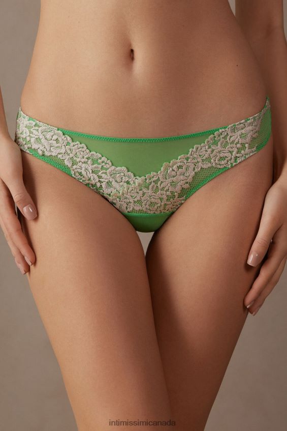 Underwear CA Intimissimi Women Pretty Flowers Brazilian Briefs 215J-Apple Mint/Ivory DD6R6T954