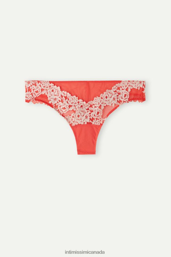 Underwear CA Intimissimi Women Pretty Flowers Brazilian Briefs 216J-Flame Scarlet/Ivory DD6R6T952
