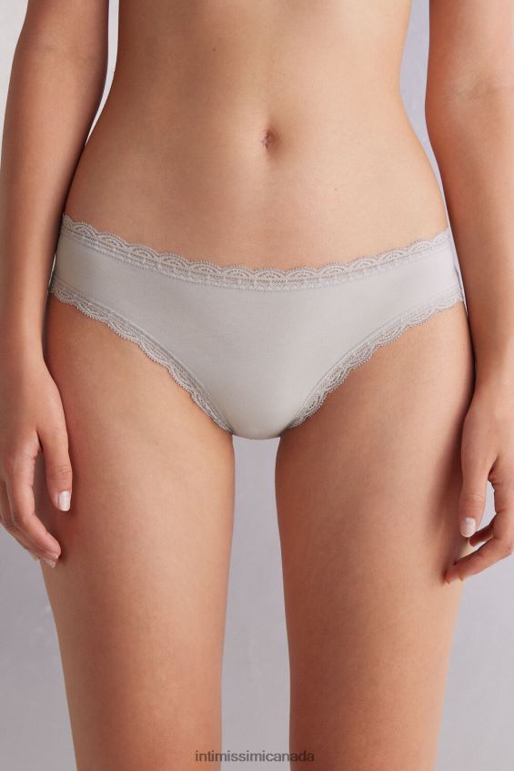 Underwear CA Intimissimi Women Cotton and Lace Briefs 347J-Ice Grey DD6R6T896