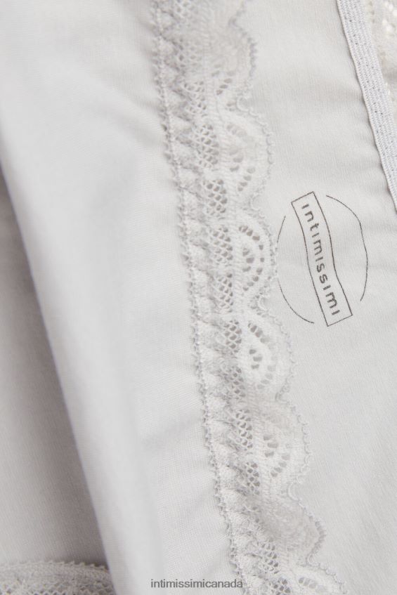 Underwear CA Intimissimi Women Cotton and Lace Briefs 347J-Ice Grey DD6R6T896