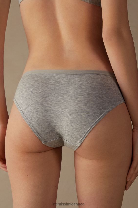 Underwear CA Intimissimi Women Full-Coverage Cotton Knickers 031-Light Grey Melange DD6R6T1032