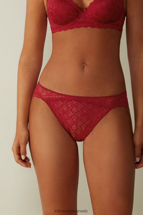 Underwear CA Intimissimi Women Low-Rise Lace Briefs 1473-Red DD6R6T1039