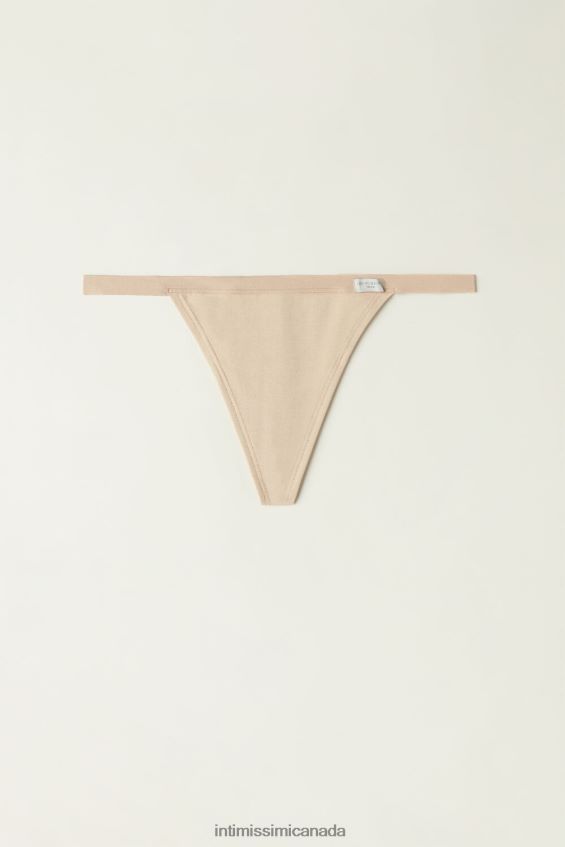 Underwear CA Intimissimi Women Cotton Thong with Side Straps 044-Soft Beige DD6R6T1026