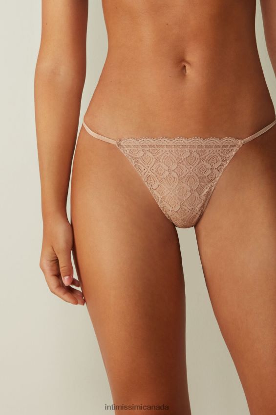 Underwear CA Intimissimi Women Lace Thong with Side Straps 044-Soft Beige DD6R6T1089