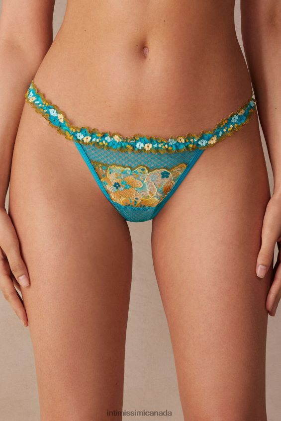 Underwear CA Intimissimi Women Summer Vibes Thong with Side Straps 236J-Summer Turquoise Blue DD6R6T929