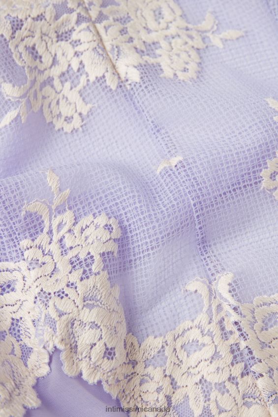 Apparel CA Intimissimi Women Pretty Flowers Lace and Tulle Body 214J-Sweet Lavender/Ivory DD6R6T1216