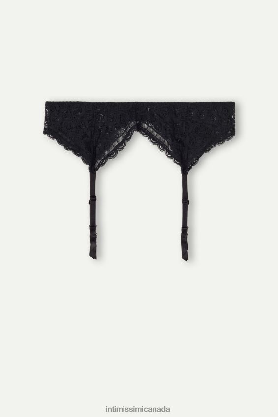 Apparel CA Intimissimi Women Lace Suspenders 019-Black DD6R6T1232