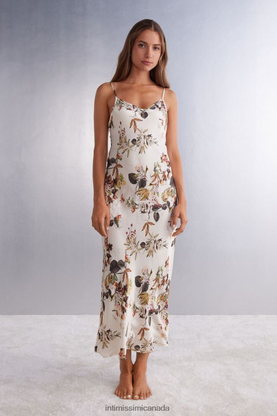 Apparel CA Intimissimi Women Autumn Botanics Long Viscose Satin Slip 999I-St.Autumn Botanics DD6R6T1211