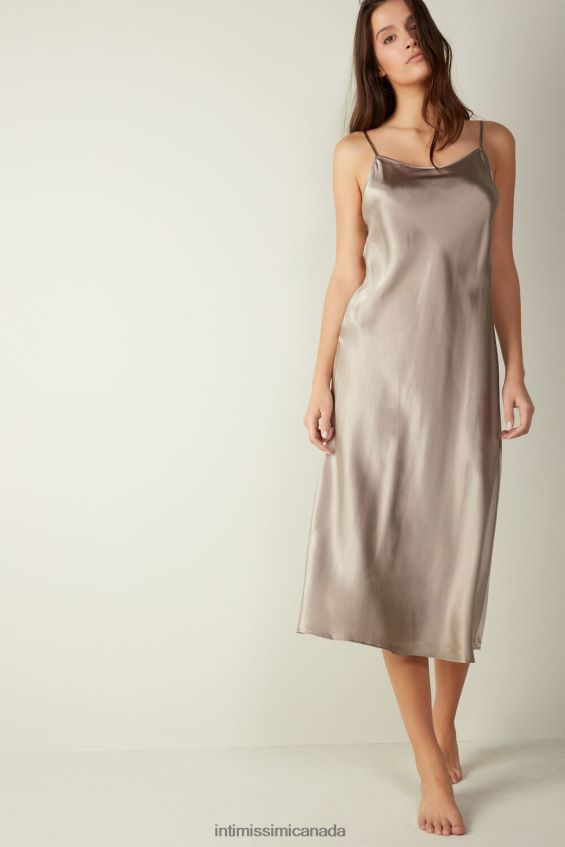 Apparel CA Intimissimi Women Midi-Length Slip in Silk 651I-Powder Beige DD6R6T1237