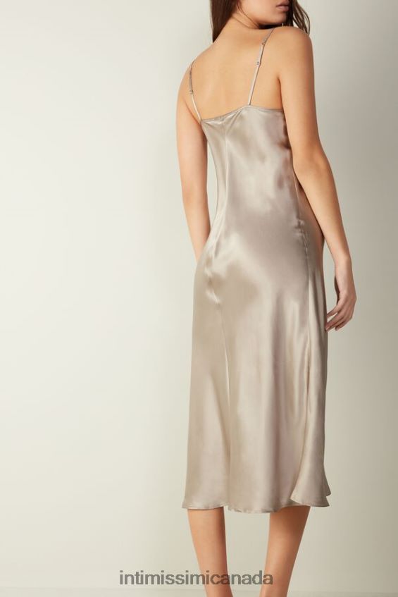 Apparel CA Intimissimi Women Midi-Length Slip in Silk 651I-Powder Beige DD6R6T1237