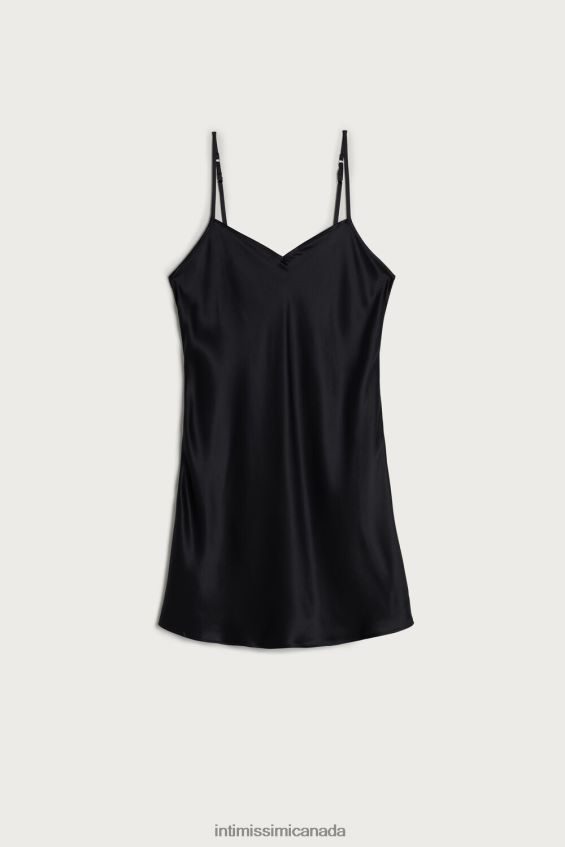 Apparel CA Intimissimi Women Silk Slip 019-Black DD6R6T1252