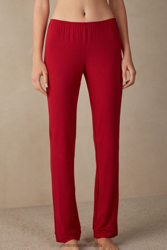 Apparel CA Intimissimi Women Long Micromodal Trousers 1473-Red DD6R6T1653