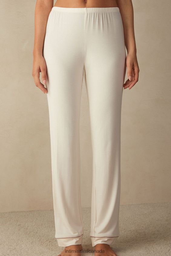 Apparel CA Intimissimi Women Long Micromodal Trousers 612I-Vanilla Ivory DD6R6T1616