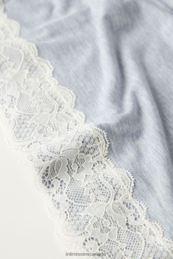 Apparel CA Intimissimi Women Long-Sleeve Round-Neck Modal Top 009J-Light Blue Melange DD6R6T1619