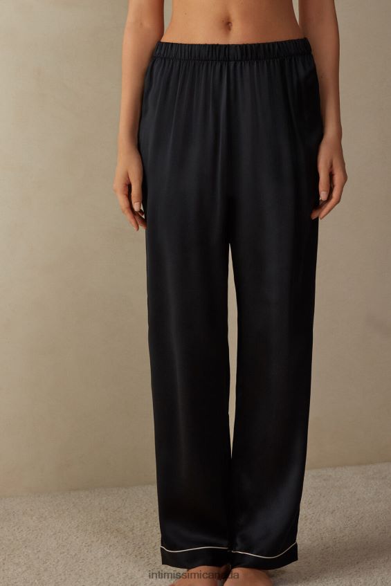 Apparel CA Intimissimi Women Silk Satin Trousers 019-Black DD6R6T1681