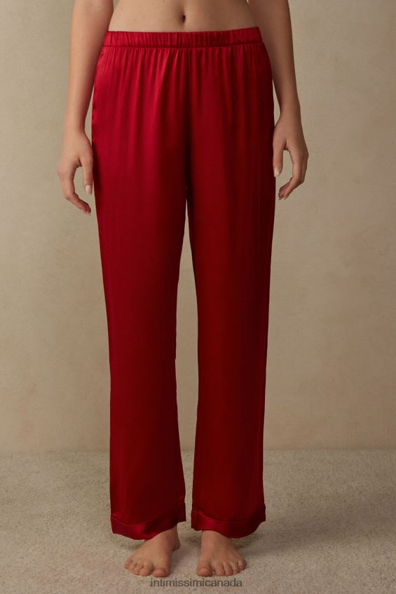 Apparel CA Intimissimi Women Silk Satin Trousers 1473-Red DD6R6T1652