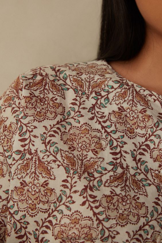 Apparel CA Intimissimi Women Spices Garden Long-Sleeved Button-Up Top 994I-St.Spices Garden DD6R6T1624