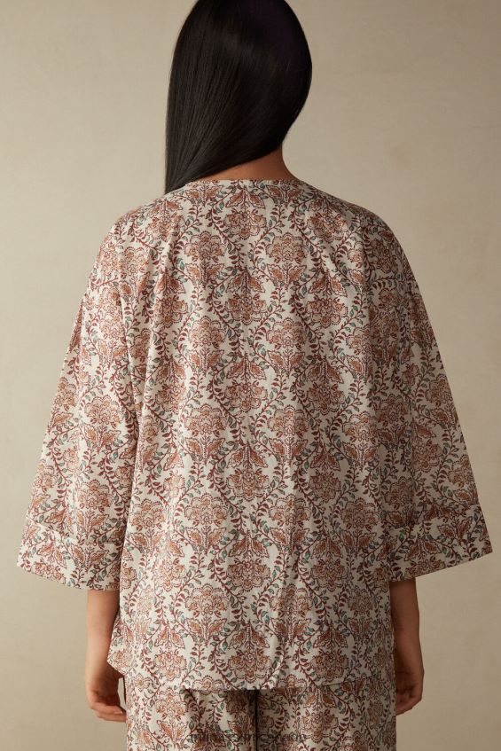 Apparel CA Intimissimi Women Spices Garden Long-Sleeved Button-Up Top 994I-St.Spices Garden DD6R6T1624