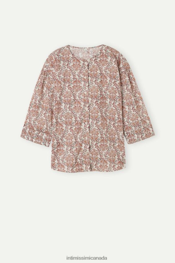 Apparel CA Intimissimi Women Spices Garden Long-Sleeved Button-Up Top 994I-St.Spices Garden DD6R6T1624