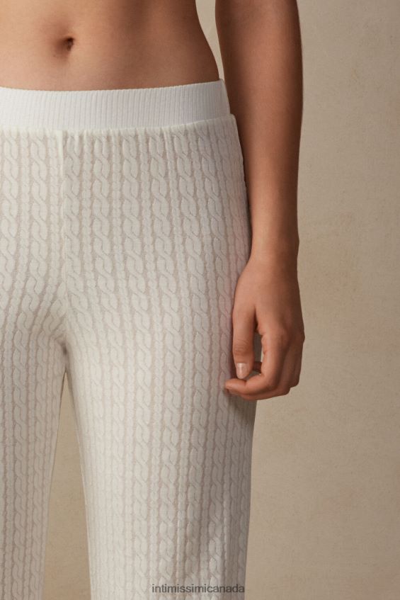 Apparel CA Intimissimi Women Timeless Heritage Full-Length Trousers 2127-Powder White DD6R6T1601