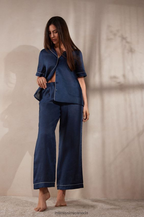 Apparel CA Intimissimi Women Yacht Night Linen Pyjama Bottoms 243J-Sailor Blue DD6R6T1532