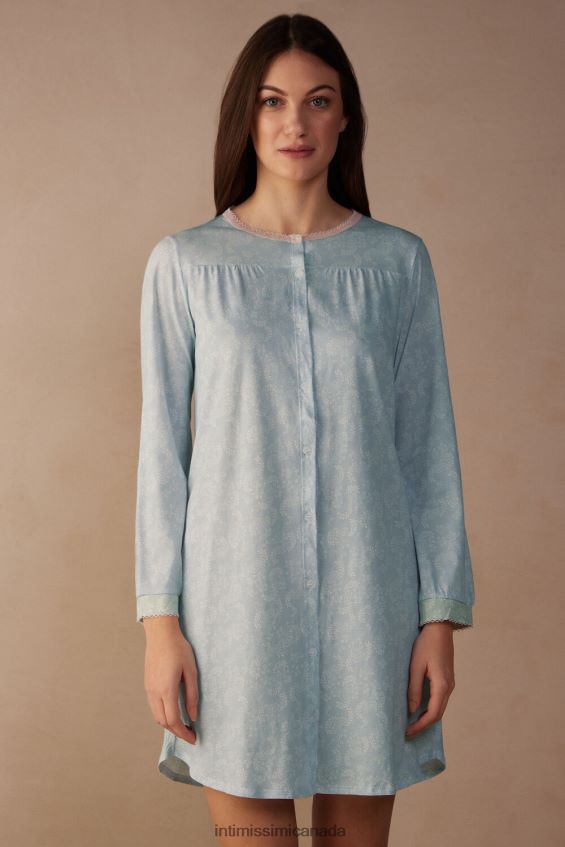 Apparel CA Intimissimi Women Romantic Cashmere Button-Up Nightdress 226J-Romantic Cashmere Print DD6R6T1544