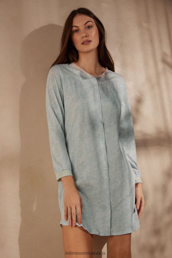 Apparel CA Intimissimi Women Romantic Cashmere Button-Up Nightdress 226J-Romantic Cashmere Print DD6R6T1544