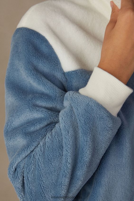 Apparel CA Intimissimi Women Colour Block Fleece Bomber 5878-Bianco DD6R6T1597