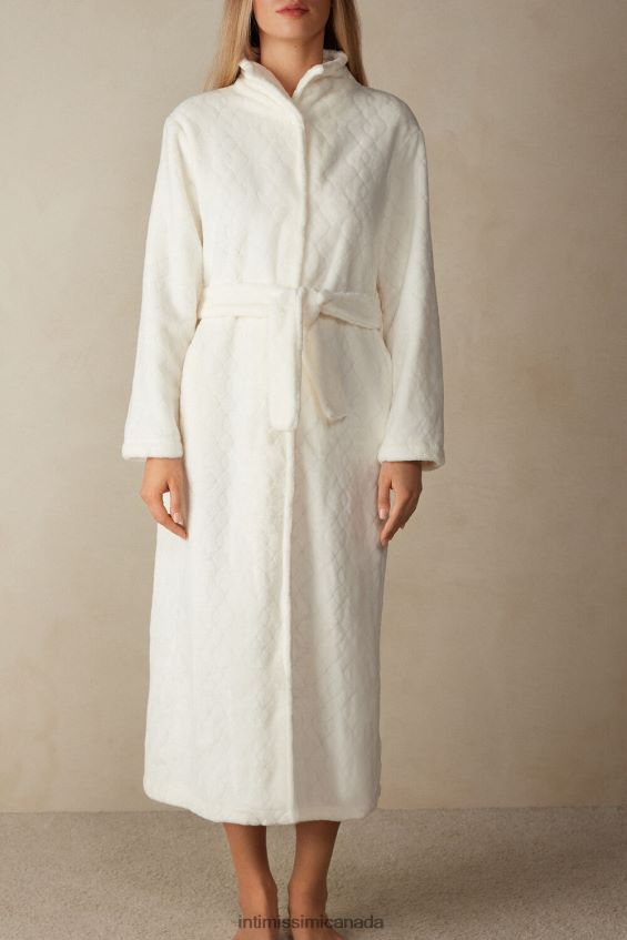 Apparel CA Intimissimi Women Elegant Night Long Dressing Gown 2127-Powder White DD6R6T1581