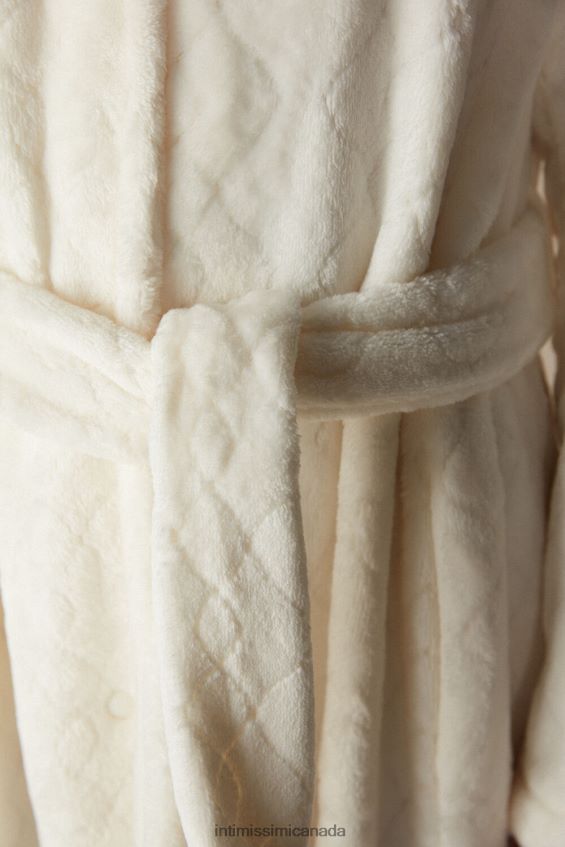 Apparel CA Intimissimi Women Elegant Night Long Dressing Gown 2127-Powder White DD6R6T1581