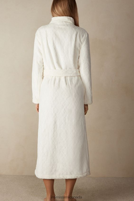 Apparel CA Intimissimi Women Elegant Night Long Dressing Gown 2127-Powder White DD6R6T1581