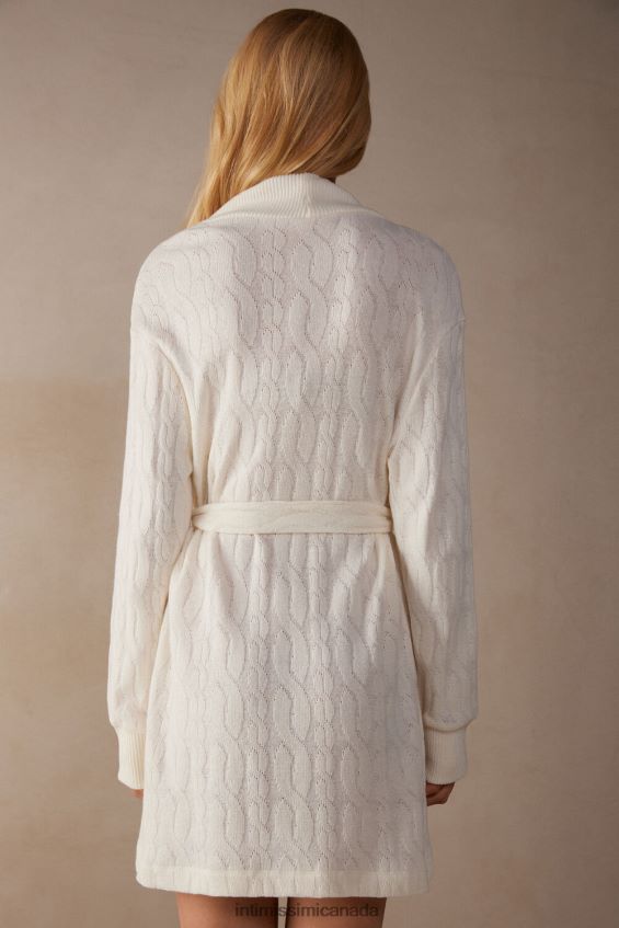 Apparel CA Intimissimi Women Lost in Fields Cable-Knit Dressing Gown 232J-Powder White DD6R6T1567