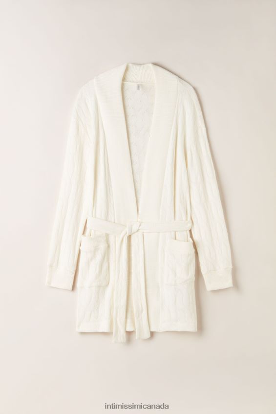 Apparel CA Intimissimi Women Lost in Fields Cable-Knit Dressing Gown 232J-Powder White DD6R6T1567