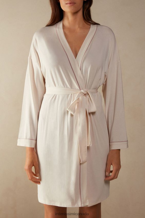 Apparel CA Intimissimi Women Modal Kimono 612I-Vanilla Ivory DD6R6T1617