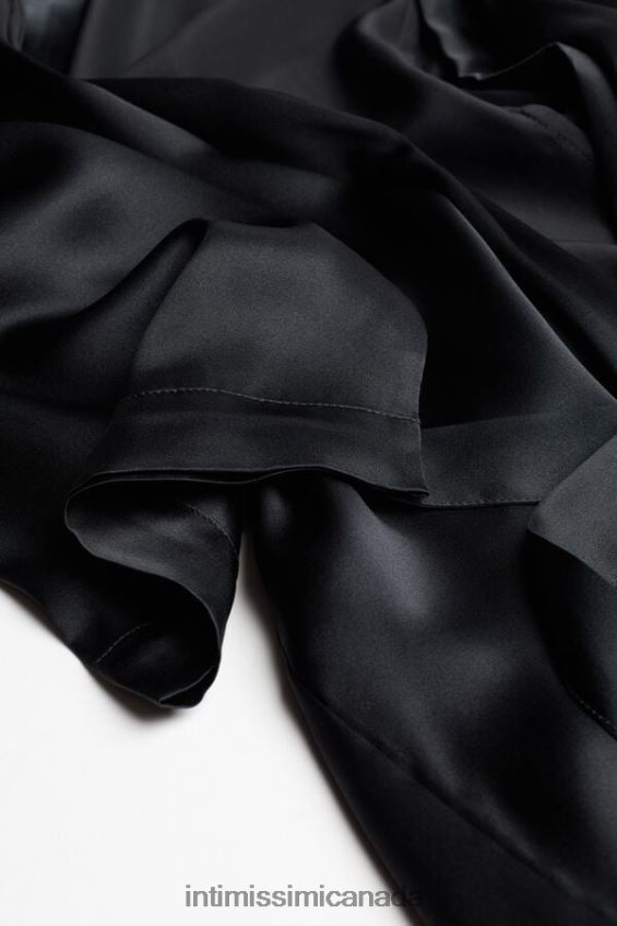 Apparel CA Intimissimi Women Silk Kimono 019-Black DD6R6T1679