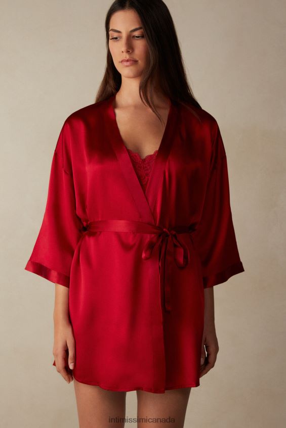 Apparel CA Intimissimi Women Silk Kimono 1473-Red DD6R6T1678