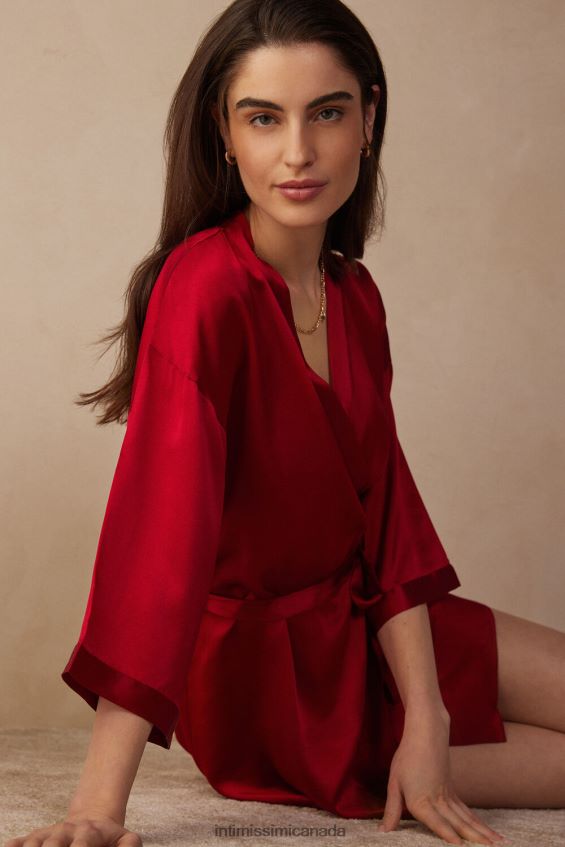 Apparel CA Intimissimi Women Silk Kimono 1473-Red DD6R6T1678