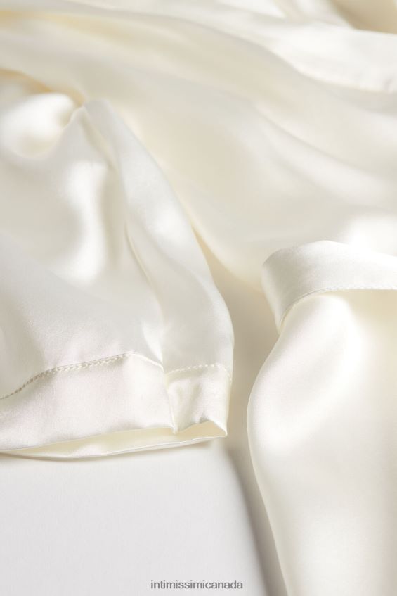 Apparel CA Intimissimi Women Silk Kimono 2127-Powder White DD6R6T1673