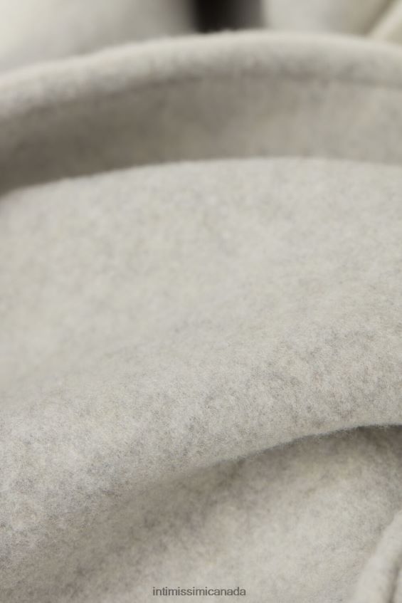 Apparel CA Intimissimi Women Warm Cuddles Dressing Gown 153J-Grey Melange/Cream DD6R6T1578