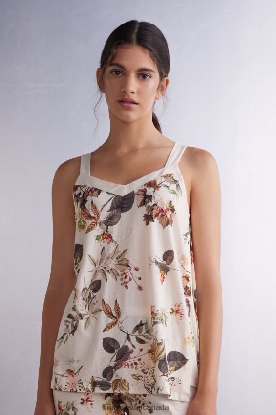 Apparel CA Intimissimi Women Autumn Botanic Ultrafresh Supima Cotton Top 999I-St.Autumn Botanics DD6R6T1269