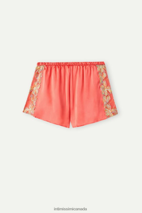 Apparel CA Intimissimi Women Candy Colors Silk Shorts 249J-Coral Red DD6R6T1519