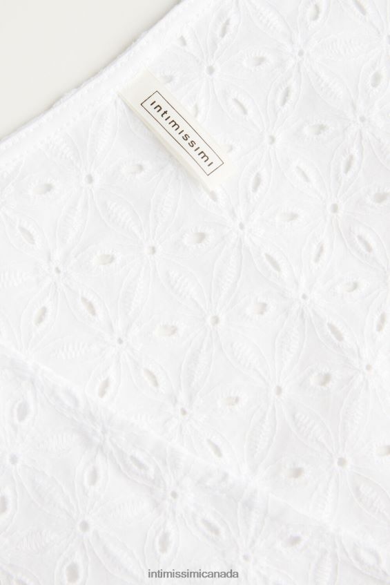 Apparel CA Intimissimi Women Hello Sunshine Wrap-Over Top in Sangallo 001-White DD6R6T1529