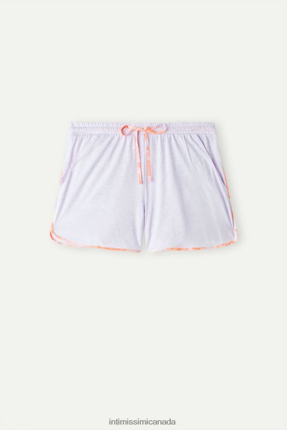 Apparel CA Intimissimi Women Iris and Apricot Ultrafresh Supima Cotton Shorts 3059-Bianco DD6R6T1518