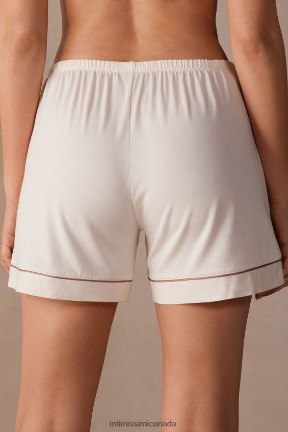 Apparel CA Intimissimi Women Modal Shorts with Contrasting Trim 612I-Vanilla Ivory DD6R6T1526