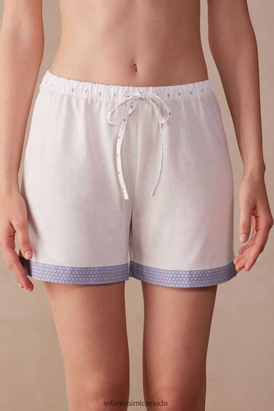 Apparel CA Intimissimi Women Santorini View Ultrafresh Supima Cotton Shorts 2127-Powder White DD6R6T1510
