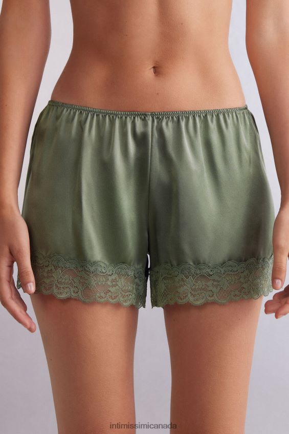 Apparel CA Intimissimi Women Silk Shorts 344J-Salvia Green DD6R6T1502