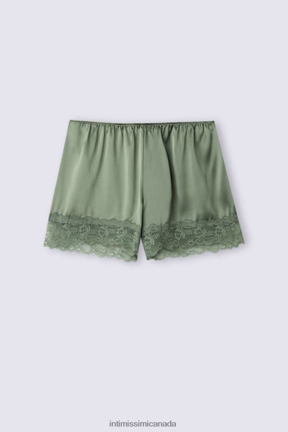 Apparel CA Intimissimi Women Silk Shorts 344J-Salvia Green DD6R6T1502