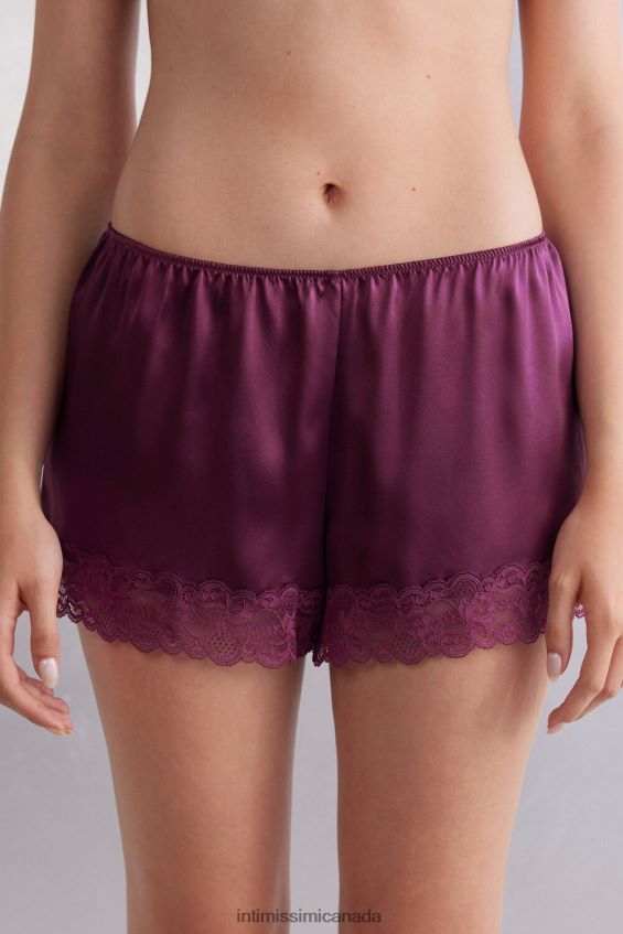 Apparel CA Intimissimi Women Silk Shorts 345J-Purple Wine DD6R6T1497